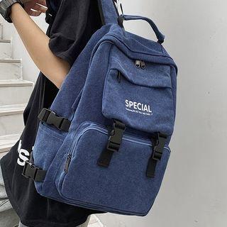 Lettering Multi-section Zip Backpack