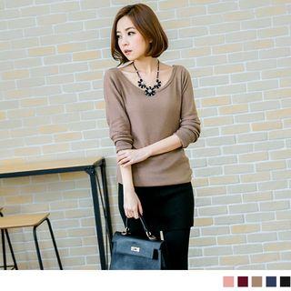 Scoop-neck Skin-touch Top