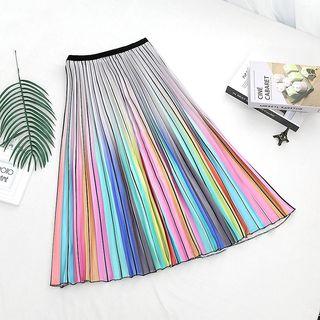A-line Midi Pleated Skirt Multicolour - One Size
