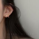 Rhinestone Stud / Cuff Earring 1 Pair - Hoop Earring - Zircon - One Size