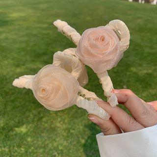 Flower Fabric Hair Clamp Pink - One Size