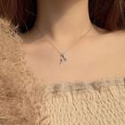 925 Sterling Silver Deer Necklace Silver - One Size