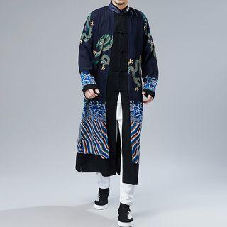 Mock Two-piece Dragon Print Jacket