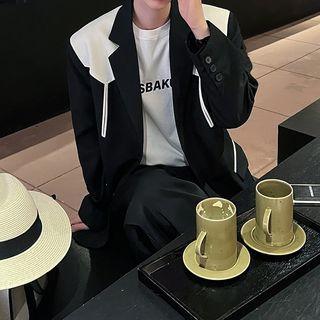 Two-tone Panel Single-breasted Blazer
