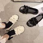 Bow Accent Ruffle Block Heel Loafers