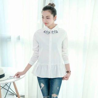 Peplum Embroidered Shirt