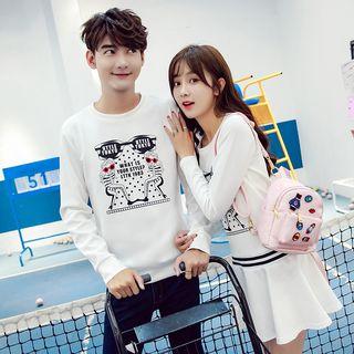 Couple Matching Print Pullover / Long-sleeve Print Dress