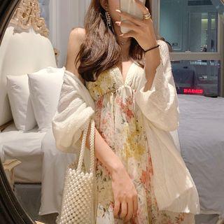 Floral Sleeveless Dress As Figure - One Size