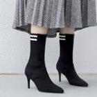 Striped High Heel Mid-calf Boots / Over-the-knee Boots