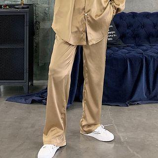 Satin Straight-fit Pants