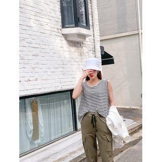 Striped Linen Blend Tank Top