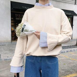 Mock Two-piece Frill Collar Sweatshirt
