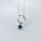 925 Sterling Silver Rhinestone Star Pendant Necklace S925 Silver - One Size