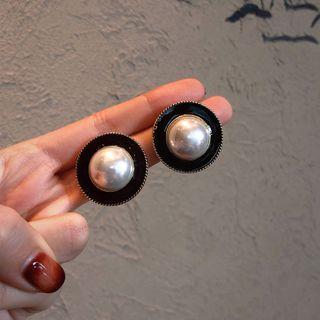 Faux Pearl Earring 1 Pair - 925silver Earrings - One Size