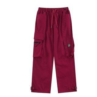 Couple Matching Pocket Detail Wide Leg Cargo Pants