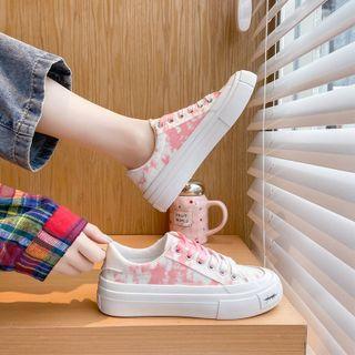 Platform Lace Up Tie Dye Canvas Sneakers