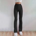 High-waist Striped Boot-cut Pants