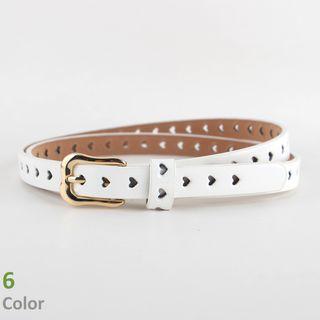 Heart Perforated Faux-leather Belt