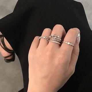 2-in-1 Rhinestone Open Ring