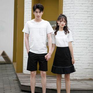 Couple Matching Short-sleeve T-shirt / Shorts / Mini A-line Skirt / Set