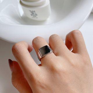 925 Sterling Square Open Ring K784 - Silver - One Size