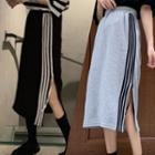 Midi Contrast Trim A-line Skirt