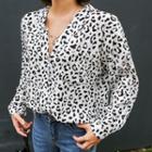 Notched-lapel Leopard Shirt White - One Size