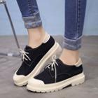 Faux Leather Color Panel Sneakers