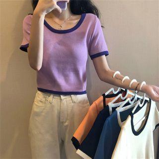 Contrast Trim Knitted Top