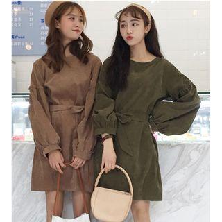 Corduroy Long-sleeve Shift Dress