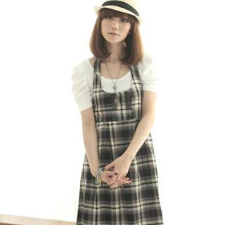 Sleeveless Check Jumper Dress