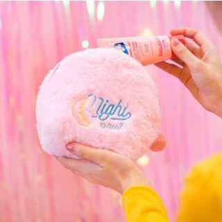 Embroidered Furry Makeup Pouch