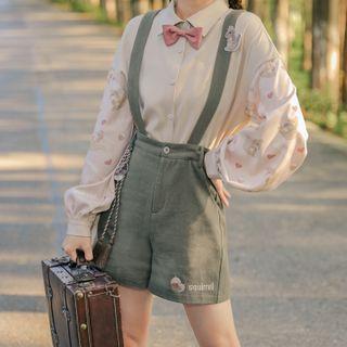 Printed Panel Shirt / Suspender Shorts