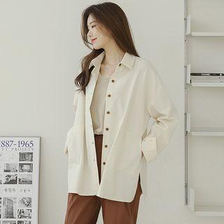 Patch-pocket Boxy Shirt Jacket