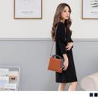3/4 Sleeve Ruffled Dress