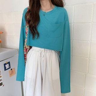 Long Sleeve Pocket Cropped T-shirt