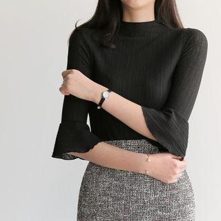 3/4-sleeve Ruffle-trim Top