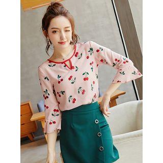 Cherry Elbow-sleeve Top