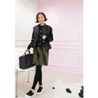 Sleeveless Drawstring-waist Zip-up Jacket