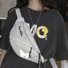 Lettering Embroidered Belt Bag
