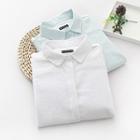 Plain Long-sleeve Cotton Shirt
