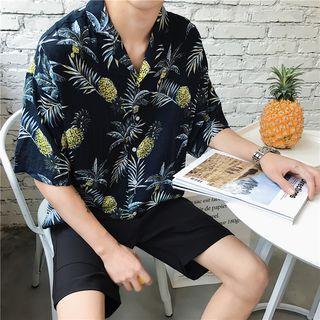 Pineapple Print Short-sleeve Shirt