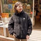 Reversible High-neck Fleece Jacket Black - One Size