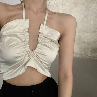 Silky Crop Halter Top