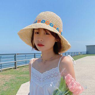 Floral Woven Sun Hat