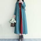 Embroidered Long Button Jacket