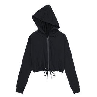 Zip-up Drawstring-cuff Hoodie