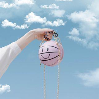 Smiley Face Print Sphere Crossbody Bag