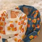 Long-sleeve Flower Cardigan / Flower Camisole Top