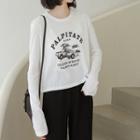 Long-sleeve Car Print T-shirt